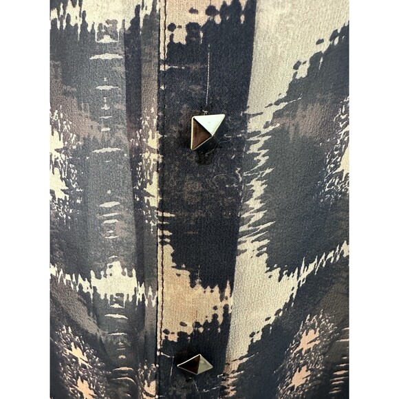 Charlie Jade Women Navy/Blush Chic Workwear, Silk, Casual, Flowy, Size S Sheer - Picture 9 of 12